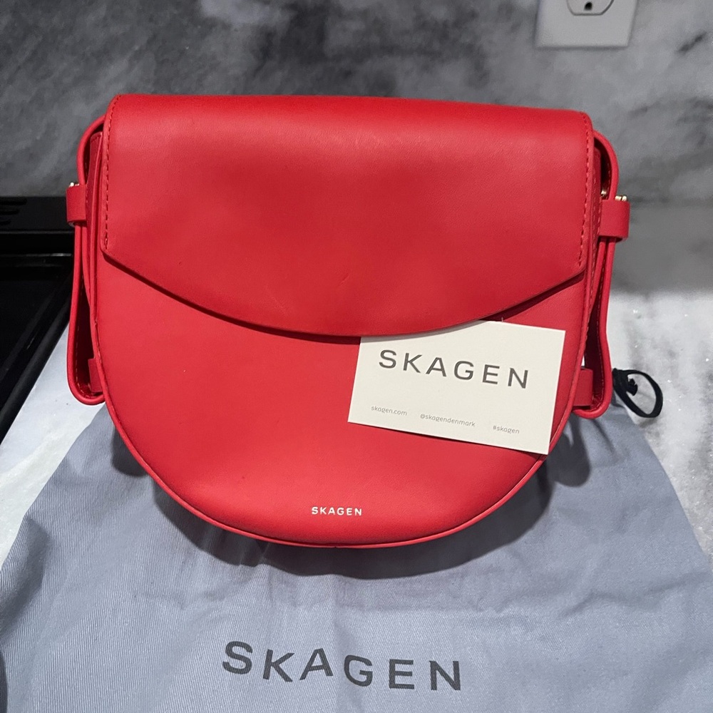 Skagen Vibrant Coral Crossbody Bag
